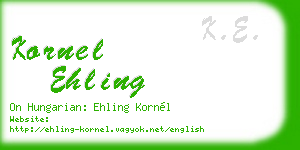 kornel ehling business card