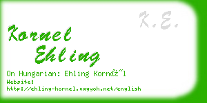 kornel ehling business card